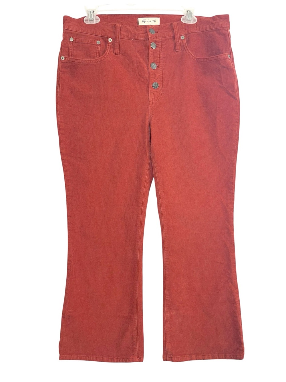 Madewell Cali Demi-Boot Rust Orange Corduroy Pants Jeans Size 32 EUC